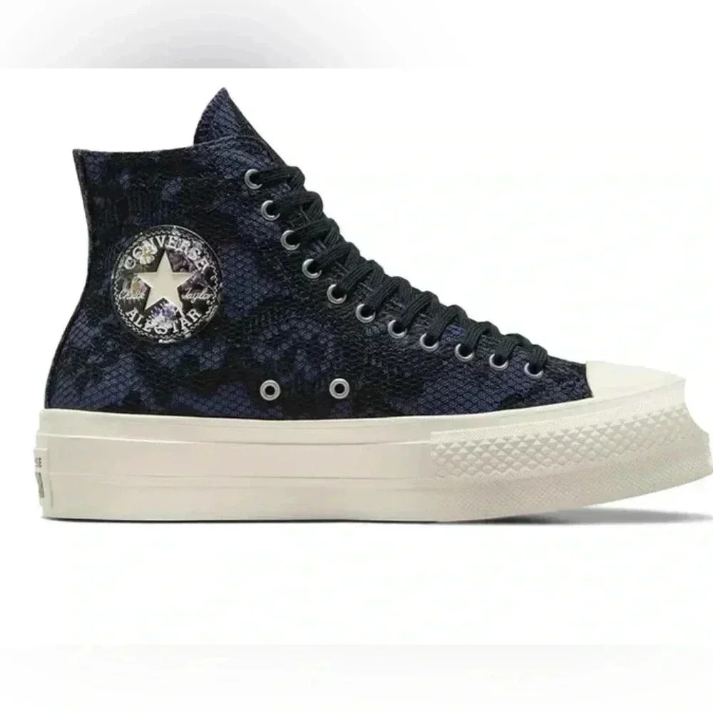 NWT Converse LACE All-Star Lift  Platform Navy